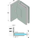 Balama perete-sticla- pentru cabine dus