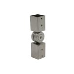 Conector dreptunghiular inox ABRAGLASS S425 SSS, țeavă–țeavă reglabil, finisaj satinat, pentru cabine de duș și compartimentări sticlă.