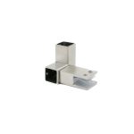 Conector inox ABRAGLASS S429R sticlă–țeavă DREAPTA pentru sticlă securizată 8–10 mm și bară stabilizatoare dreptunghiulară 20×20 mm.