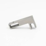 Conector inox ABRAGLASS S430 SSS țeavă–sticlă satinat pentru bară dreptunghiulară 20×20 mm și sticlă 8–10 mm.