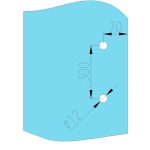 S801 – Mâner tip H 500 mm uși sticlă 8–10 mm | Abra Glass