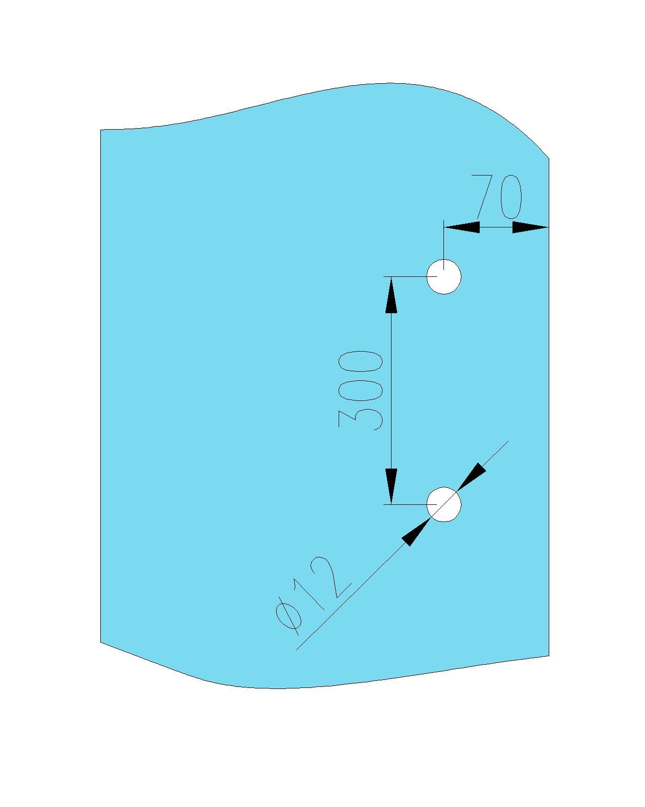 S801 – Mâner tip H 500 mm uși sticlă 8–10 mm | Abra Glass