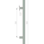S801 – Mâner tip H 500 mm uși sticlă 8–10 mm | Abra Glass