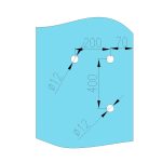 S808A – Mâner port-prosop bară rotundă sticlă 8–10 mm | Abra Glass