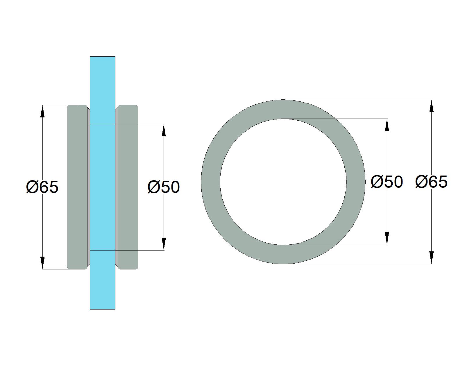 S811 – Mâner tip scoică gol inox D50 uși glisante | Abra Glass