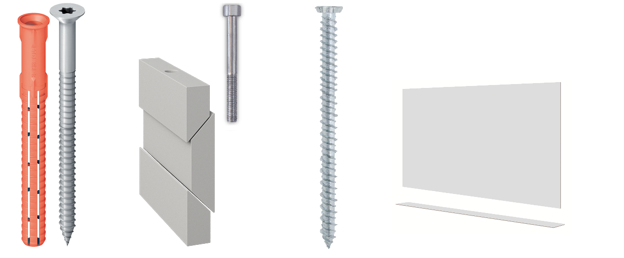 Profil suport lateral M200-02 balustradă sticlă | Kit complet montaj 4 ml