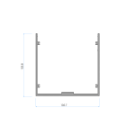 Suport profil îngropat M150-50 aluminiu | Sistem balustradă sticlă M150