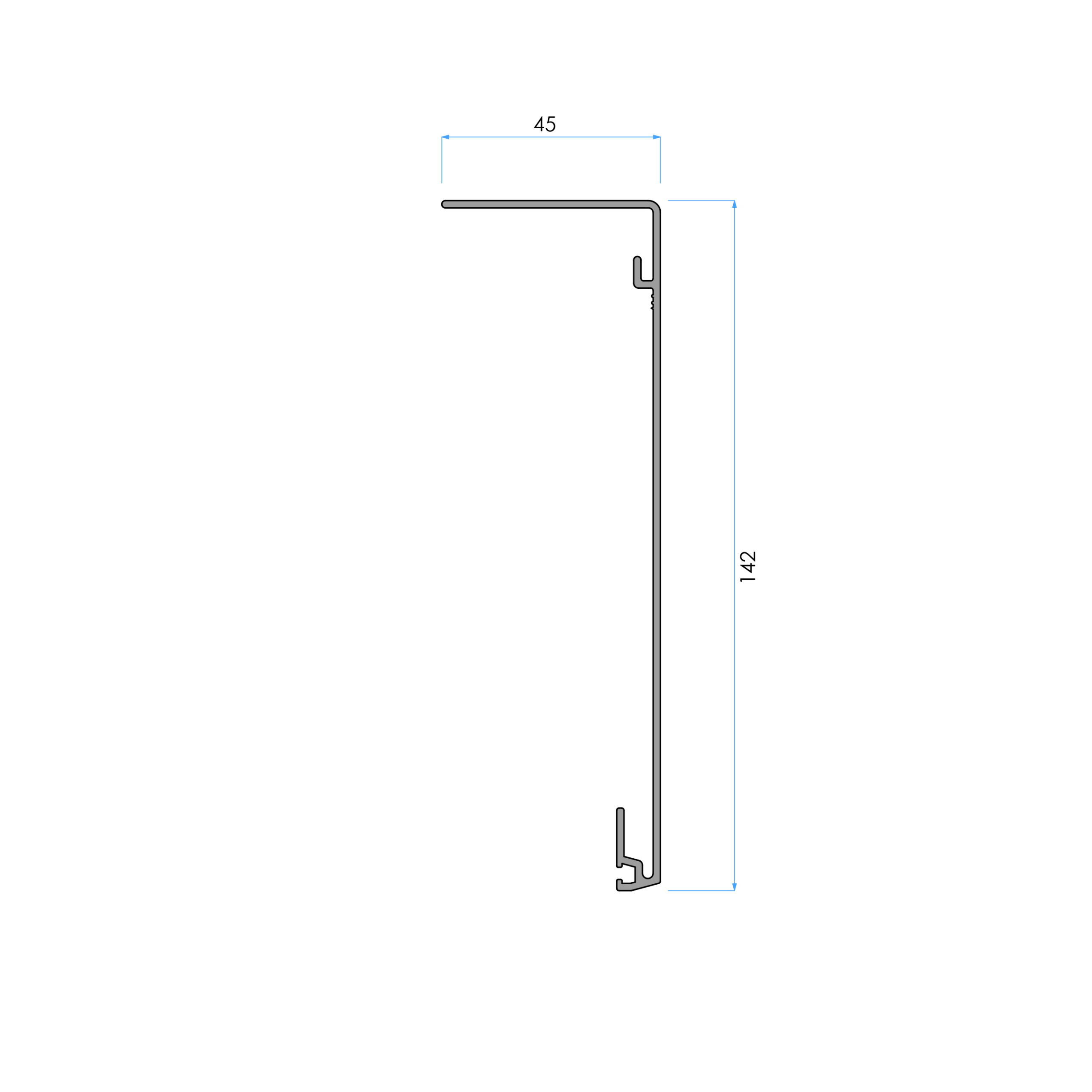 Capac ornamental lateral M200-60 | Balustradă sticlă aluminiu 4 ml