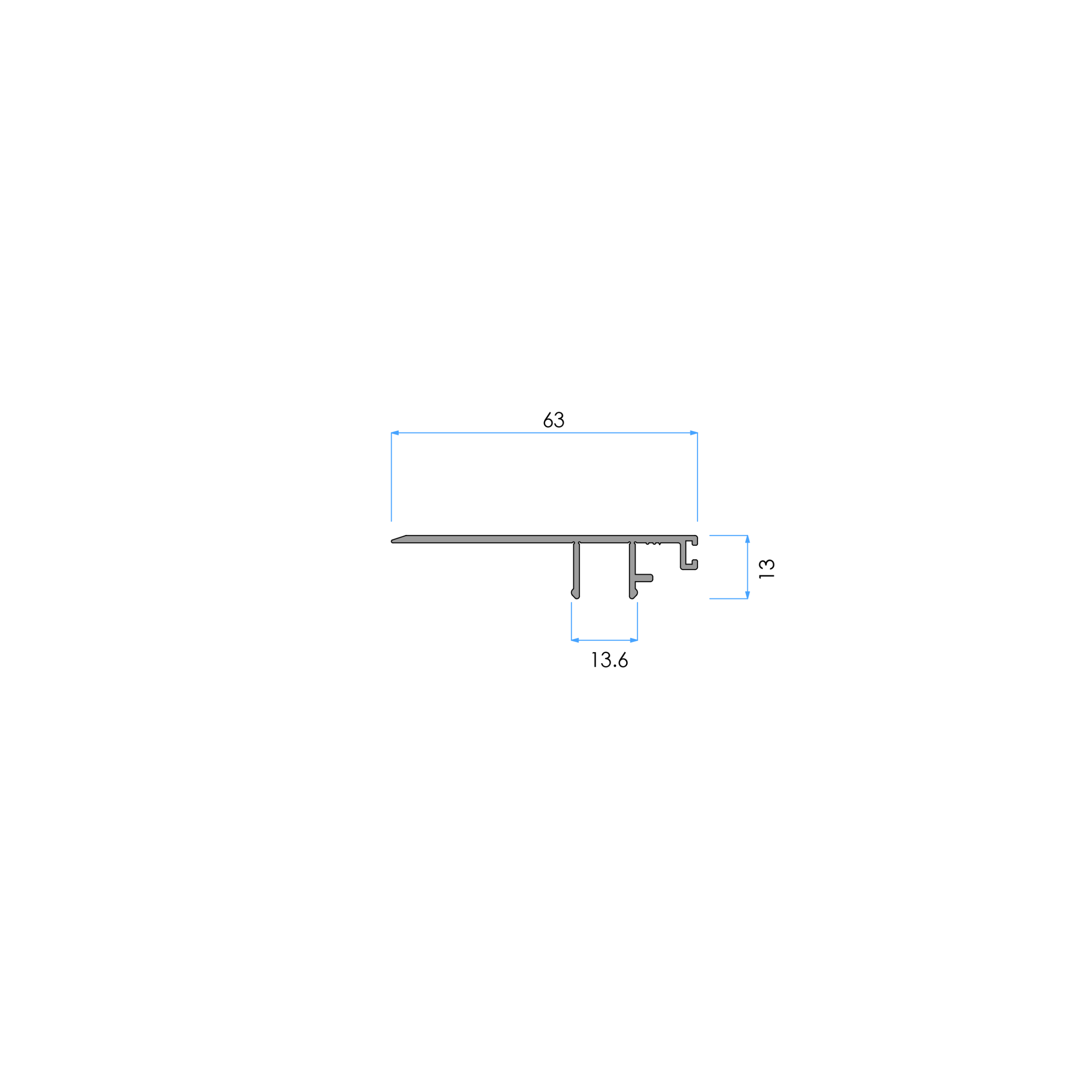 Capac ornamental balustradă sticlă M150-40 | Finisaj premium profil îngropat