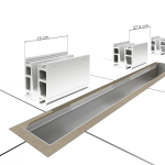 M100-01 – Piesă fixare 150 mm pentru sistem balustradă sticlă M150