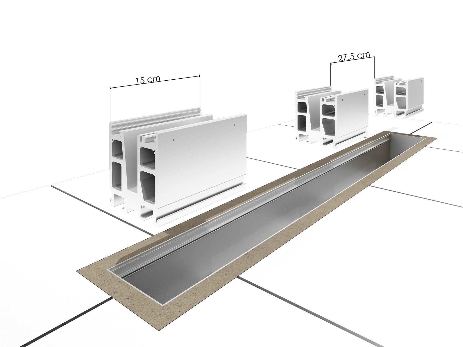 M100-01 – Piesă fixare 150 mm pentru sistem balustradă sticlă M150