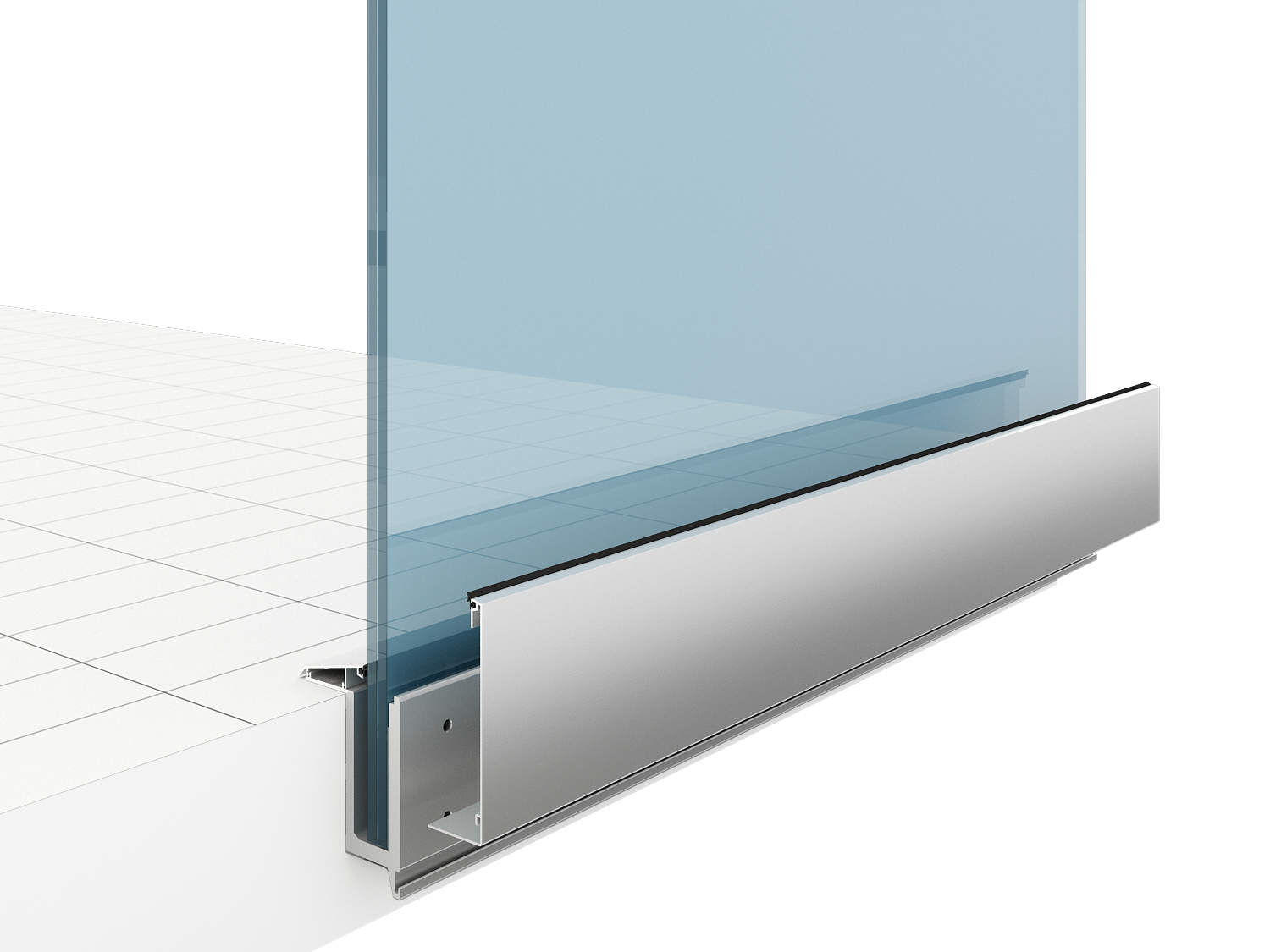 Capac ornamental lateral M200-60 | Balustradă sticlă aluminiu 4 ml