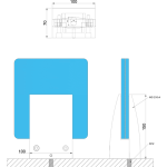 Spigot pătrat balustradă sticlă 16–20 mm | Aluminiu eloxat cafe 100×150 mm M700-04