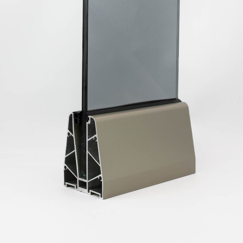 M400-04-Gri Antracit- Profil suport balustradă sticlă